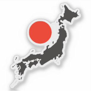 Sticker Plan du Japon avec cercle rouge