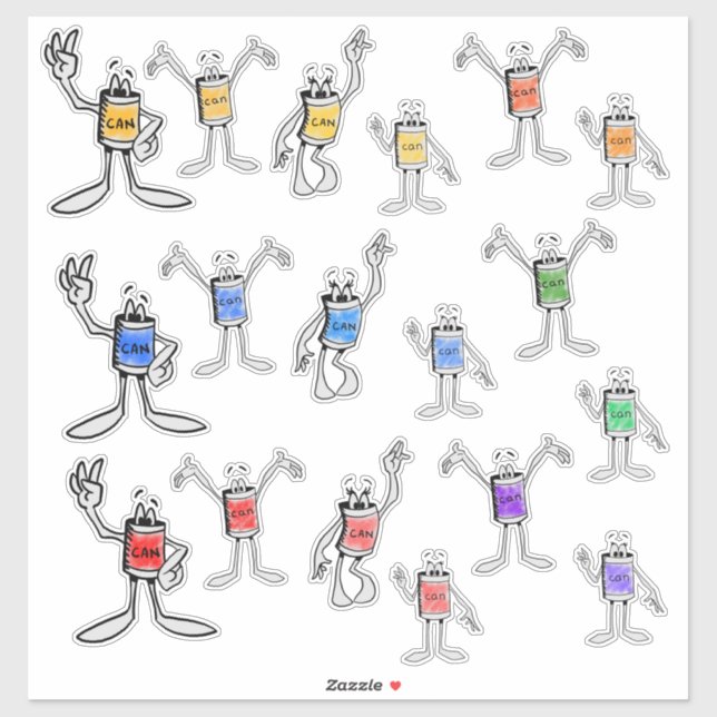 Sticker Planche d'autocollants de famille Can (Feuille)
