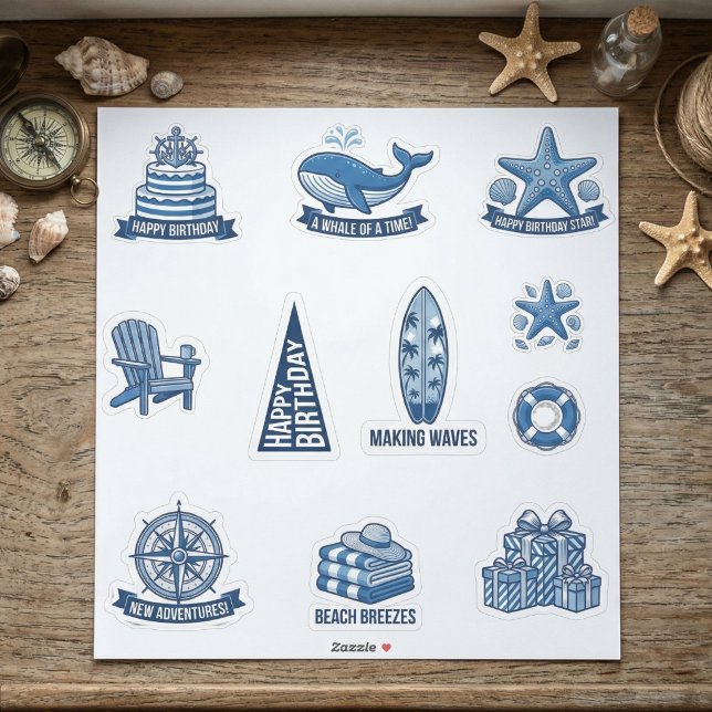 Sticker Planche d'autocollants nautiques Sailing Dreams (Celebrate with a nautical touch.)