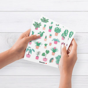 Sticker Planches d'autocollants de plantes girly