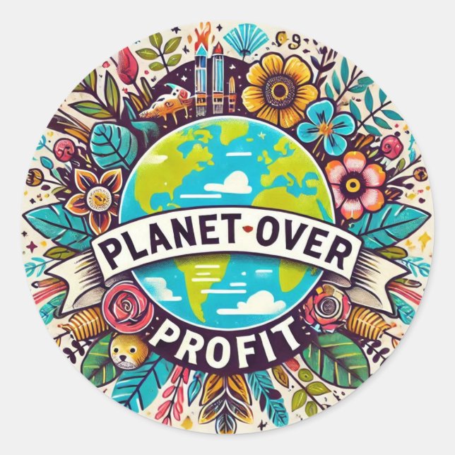 Sticker Planet over Profit (Devant)