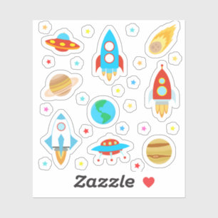 Sticker Planètes spatiales Étoiles Rockets Comets