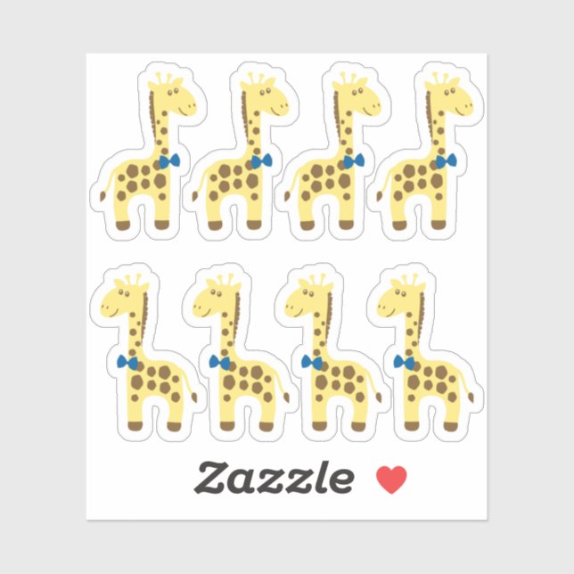 Sticker Planificateur / Album photo girafe bébé garçon noe (Feuille)