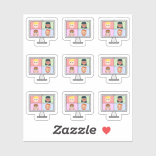 Sticker Planificateur Bujo de réunion par appel vidéo en c