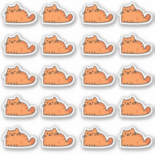 Sticker Planificateur de chat orange mignon 20