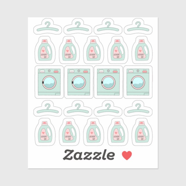 Sticker Planificateur de lessive et de tâches ménagères dé (Feuille)