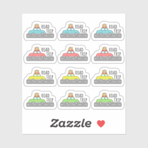 Sticker Planificateur de voyage en voiture, aventure, temp