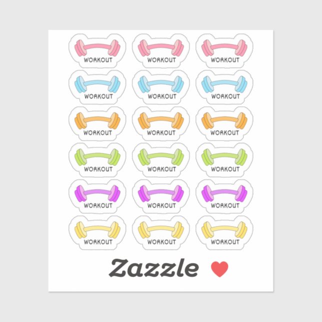 Sticker Planificateur d'exercice de musculation de gym Buj (Feuille)