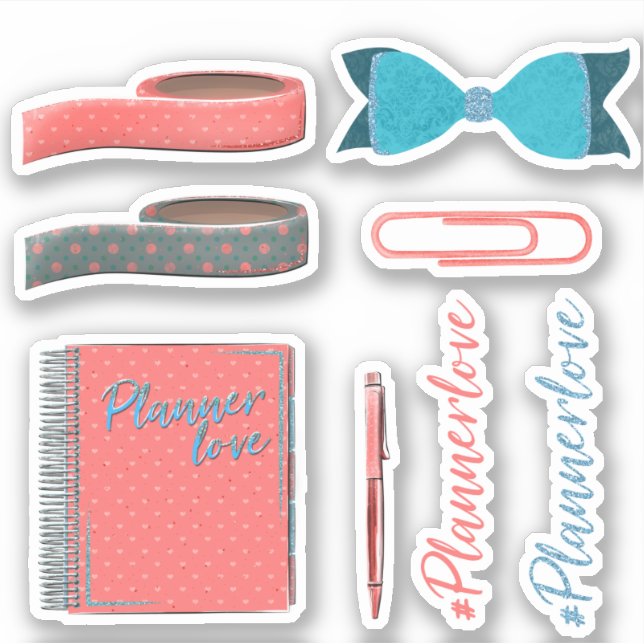Sticker Planificateur ensemble d'autocollants love volume  (Devant)
