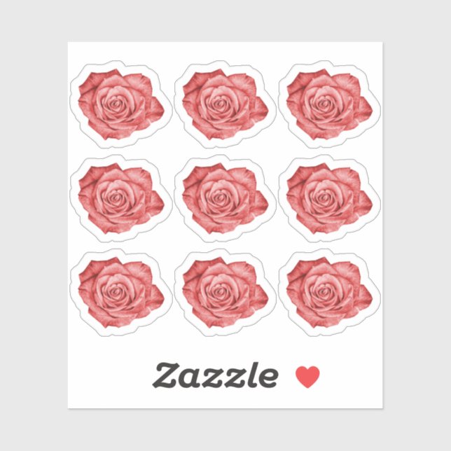 Sticker Planificateur floral élégant Rose rouge / Feuille  (Feuille)