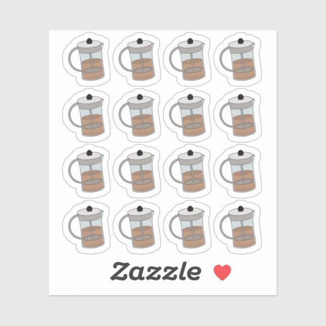 Sticker Planificateur fonctionnel de pause café à la press (Feuille)