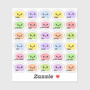 Sticker Planificateur Kawaii de suivi des émotions du cerv