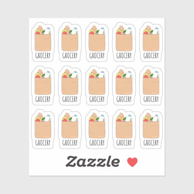 Sticker Planificateur quotidien de sac de courses  (Feuille)
