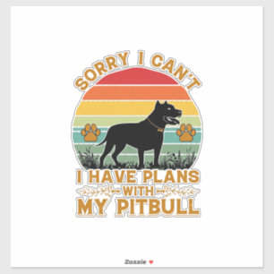 Sticker Plans de boîte Chien Pitbull Rétro Coucher de sole