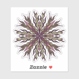 Sticker Plante à œil psychédélique - Mandala botanique sur