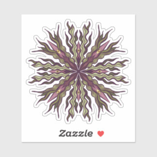 Sticker Plante à œil psychédélique - Mandala botanique sur
