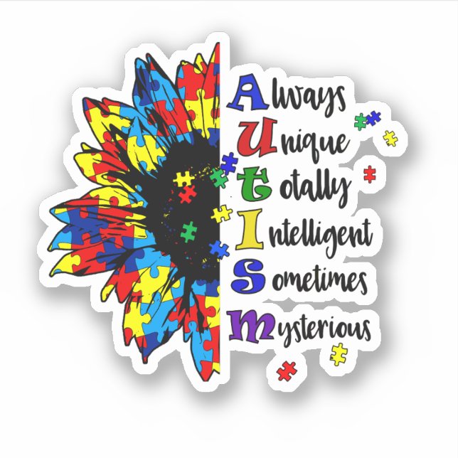 Sticker Plante de tournesol Lover, ABA Therapy, TDAH (Devant)