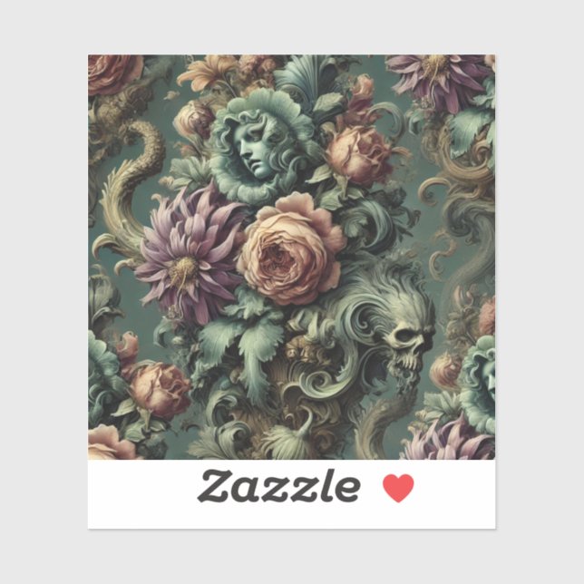 Sticker Plante et pandemonium - gothique baroque (Feuille)