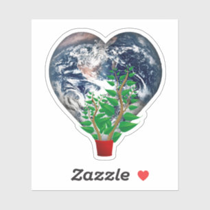 Sticker Plante grandissant avec Earth Heart