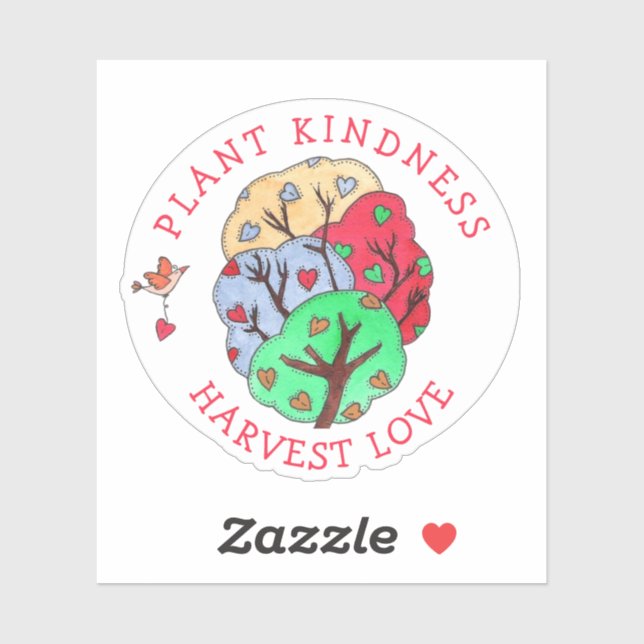 Sticker Plante Kindness Harvest Love Heart Tree (Feuille)