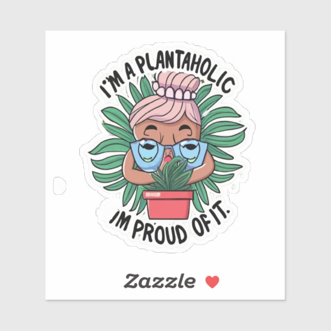 Sticker PLANTE LOVER FLOWER PLANTAHOLIC GARDENER (Feuille)