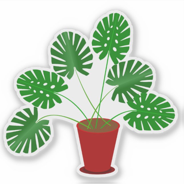 Sticker Plante Monstera pour la Fête des Mères (Devant)