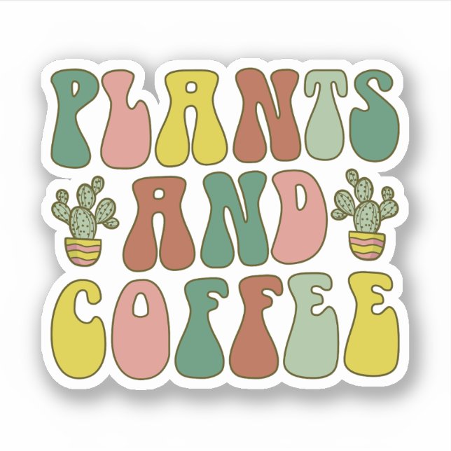 Sticker Plantes Et Café, Maman Plante, Dame Plante (Devant)