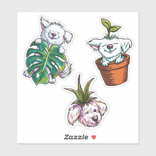 Sticker Planty Pups : Jack (Feuille)
