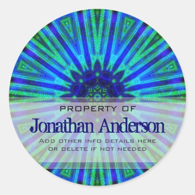 Sticker plaque de fleurs vert géométrique (Devant)