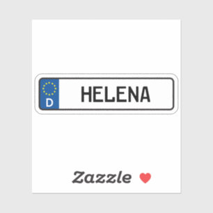 Sticker Plaque de licence de voiture allemande Helena