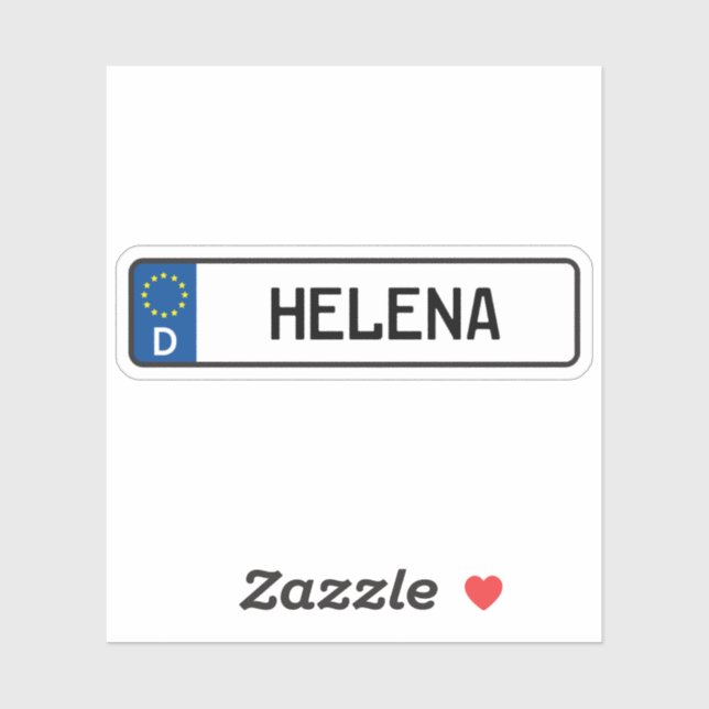Sticker Plaque de licence de voiture allemande Helena (Feuille)