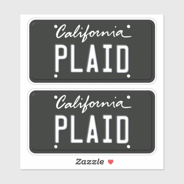 Sticker Plaque de licence Plaqué Californie (Feuille)