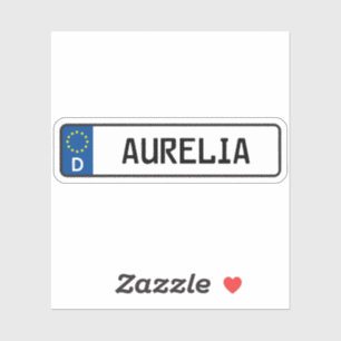 Sticker Plaque de permis de voiture allemande Aurelia