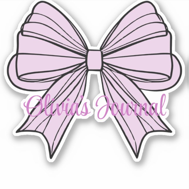Sticker Plaque d'enregistrement du journal Coquette Bow Ro (Devant)