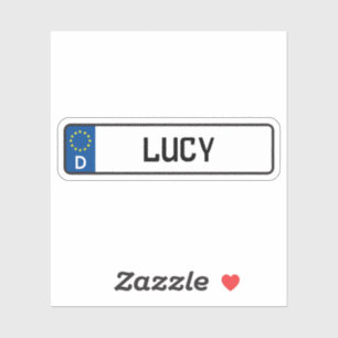 Sticker Plaque d'immatriculation allemande Lucy