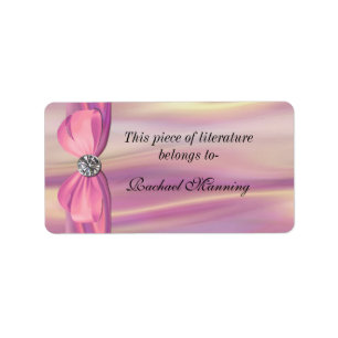 Sticker plaque en satin rose