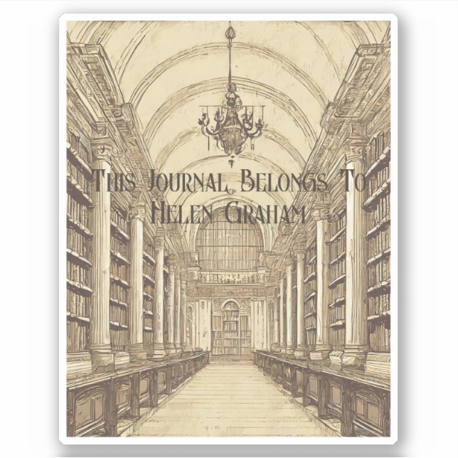 Sticker Plaque scolaire "The Library" (Devant)