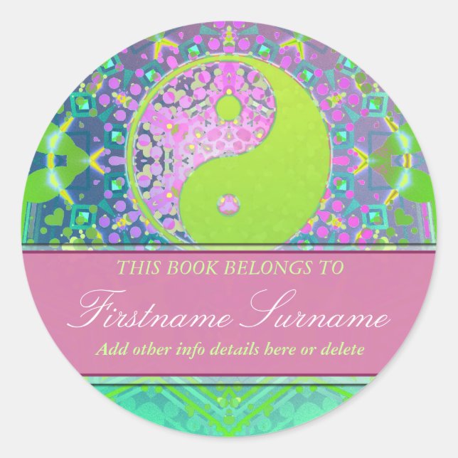 Sticker plaque Yin Yang Pastels (Devant)