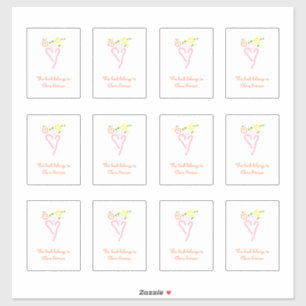 Sticker Plaques de livres Coeur rose et blanc