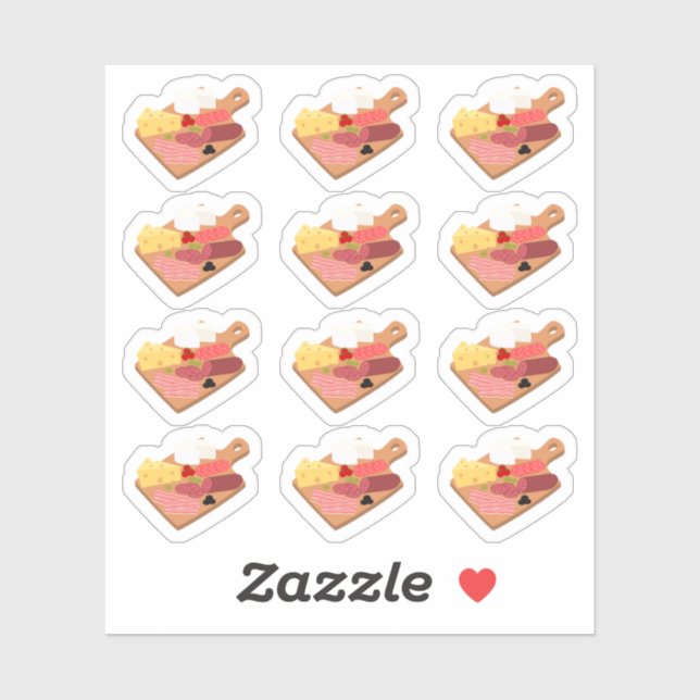 Sticker Plate de Fromage et Charcuterie pour Planificateur (Feuille)
