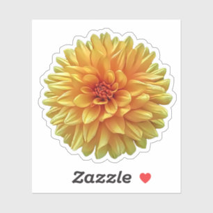 Sticker Plate-Dîner Ombre Jaune Orange Fleur Dahlia