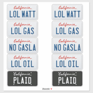 Sticker Plates-formes de licence California Set