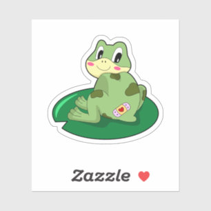 Sticker Plâtre Coeur Feuille de grenouille