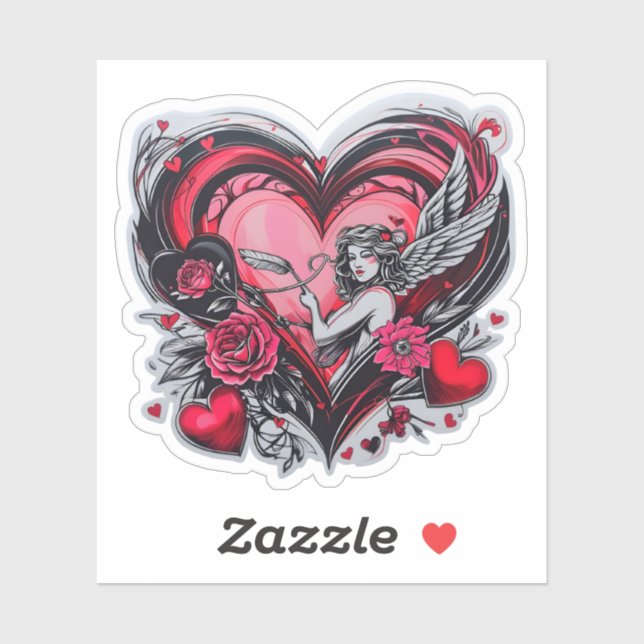 Sticker Plein d'amour Valentin Fille (Feuille)