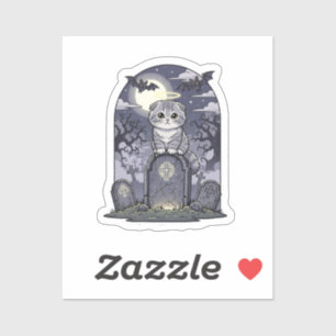 Sticker Plier de cimetière - Cute écossaise Plier Chat Hal