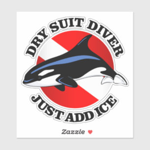 Sticker Plongeur en combinaison sèche (rd)
