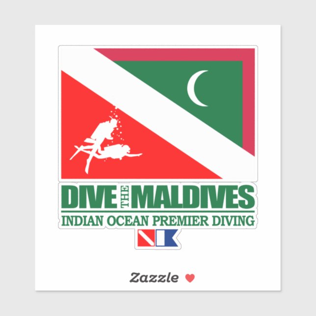 Sticker Plongez aux Maldives (place) (Feuille)