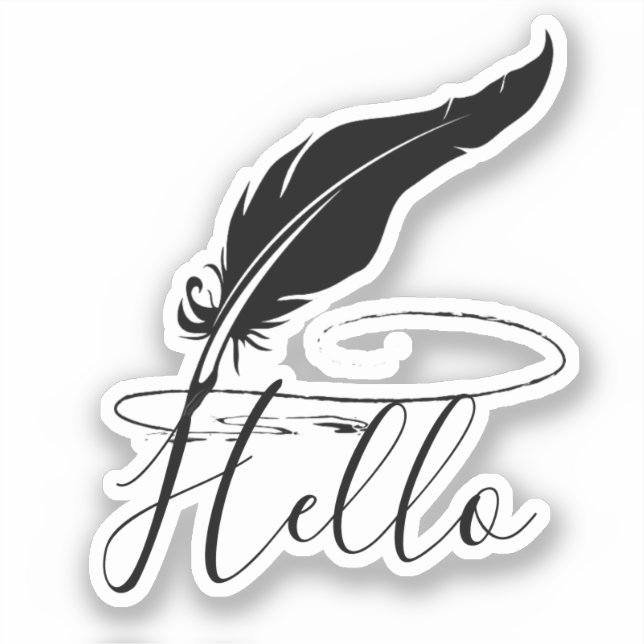 Sticker Plume d'oie bonjour (Recto)