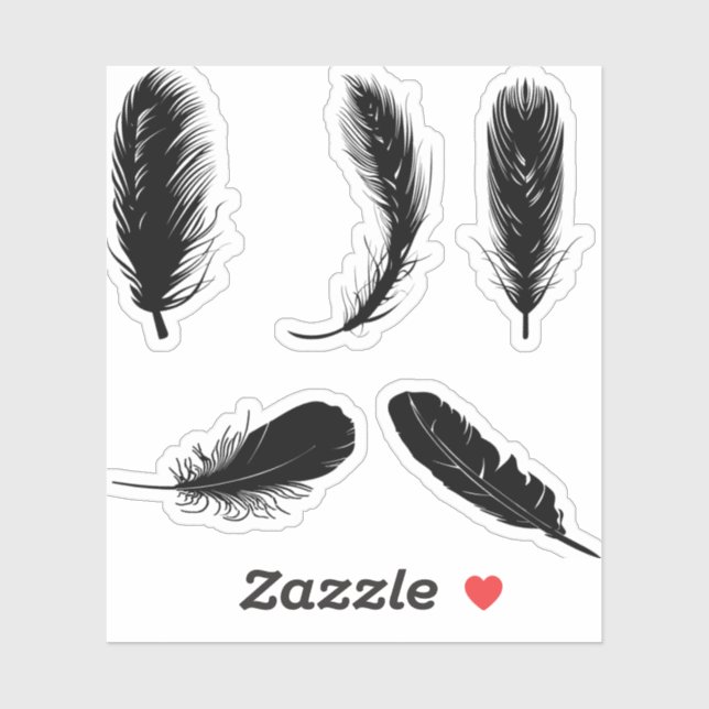 Sticker plumes-oiseaux-silhouette-animal (Feuille)