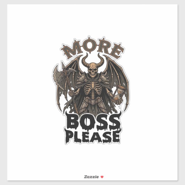 Sticker Plus de Boss S'il Vous Plaît Halloween Démon Squel (Feuille)